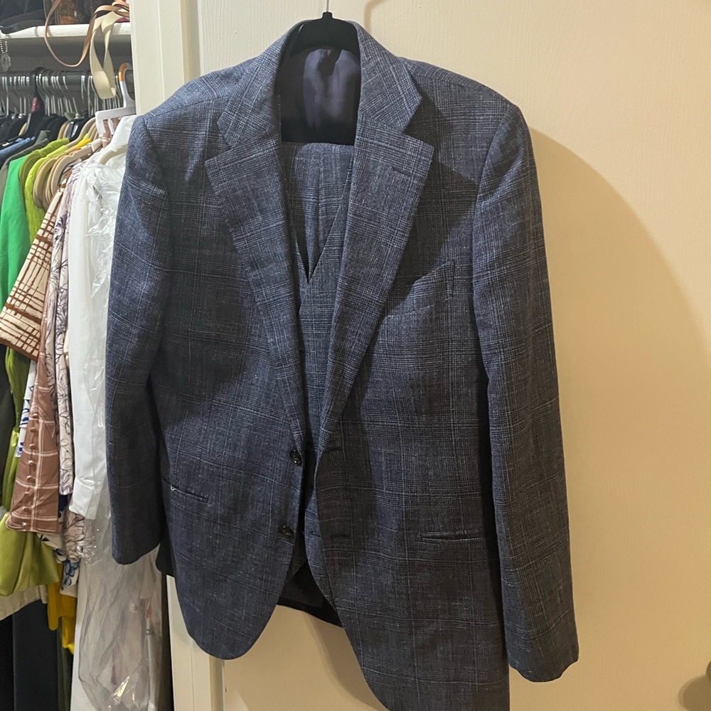 Suit supply 3 piece Suit Blue Check